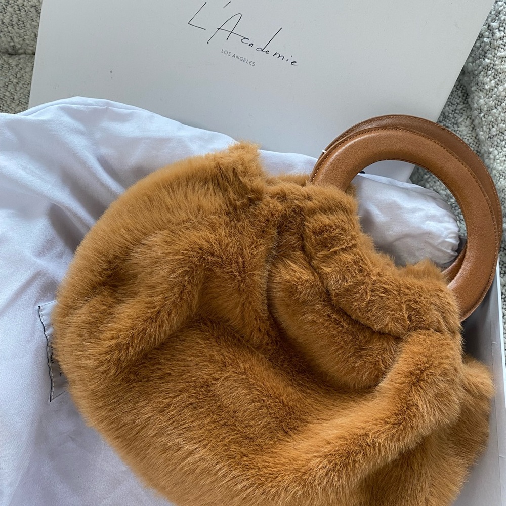 NWT L’Acadamie faux fur bag